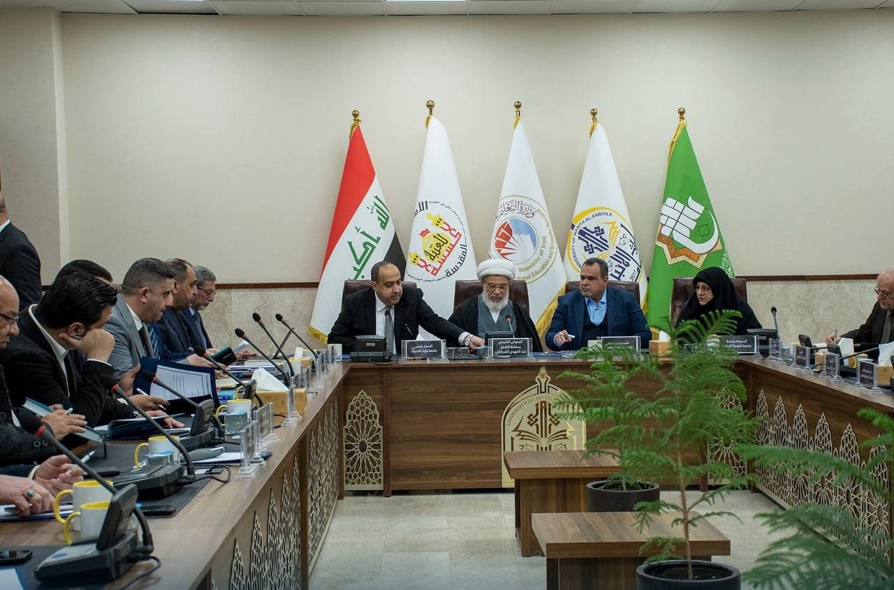 سماحة المتولي الشرعي للعتبة الحسينية المقدسة (دام عزه) يعقد اجتماعًا مع رئاسة جامعات (الزهراء (ع) ووارث الأنبياء (ع) والسبطين (ع) ) لتطوير الجانب العلمي والأكاديمي
