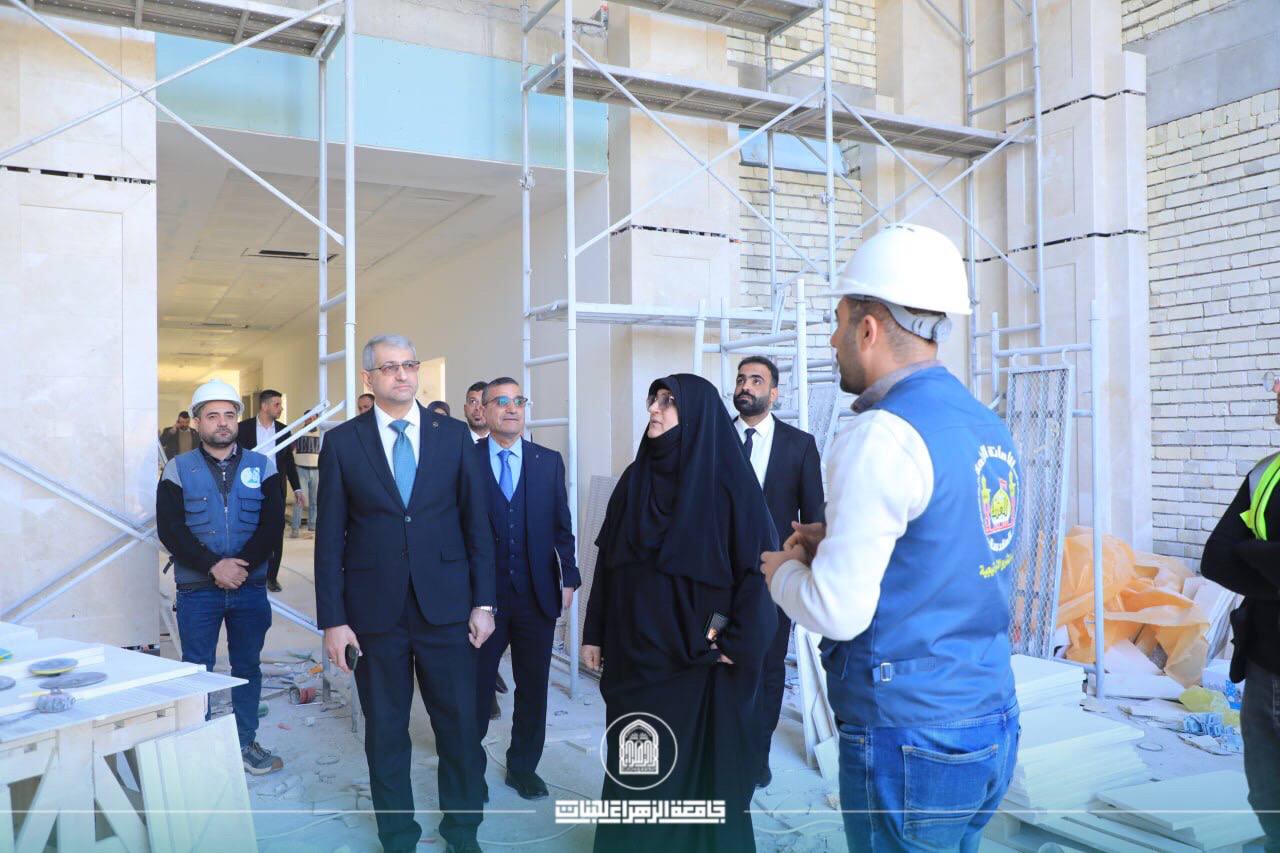 President of Al-Zahraa University Conducts Field Inspection of Progress in New Building Project