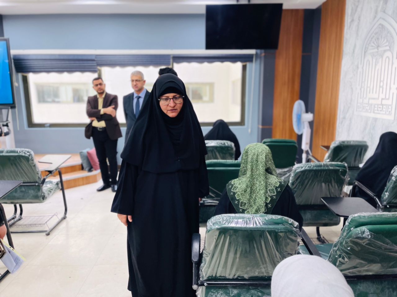 A Glimps of the Inspection by President of Al-Zahraa University for Women of the Progress of the Examination Process